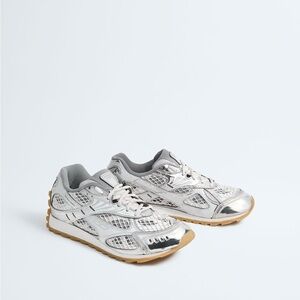 Bottega Veneta Silver and Gray Men's Sneakers